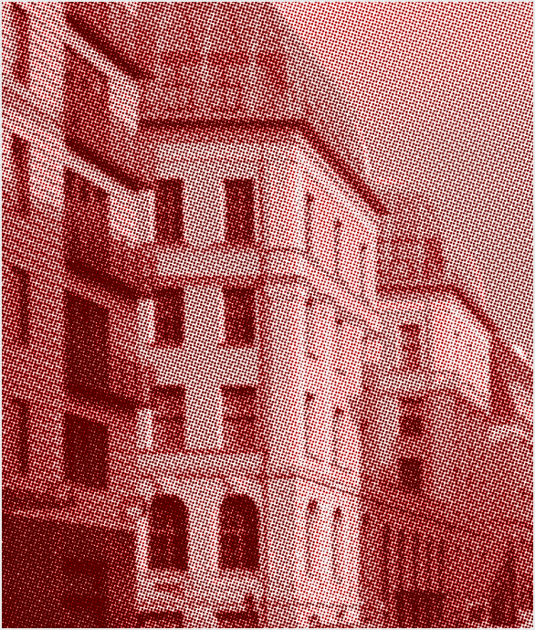 Verpixeltes Foto von Wohnhäusern