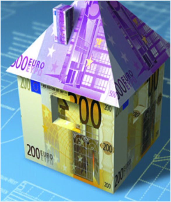 Haus gefaltet aus Geldscheinen